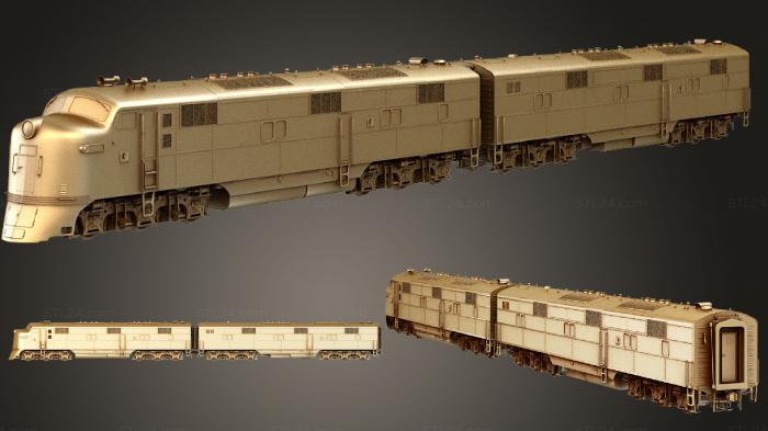 Автомобили и транспорт (Поезд EMD E7 NYCRR, CARS_1369) 3D модель для ЧПУ станка